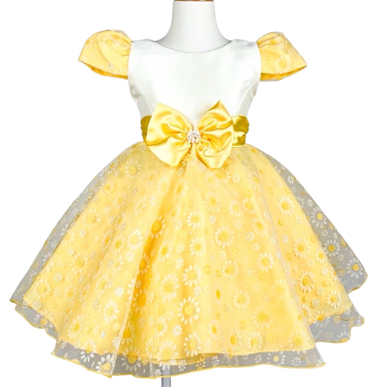 パールリボンサンフラワードレス(袖あり)