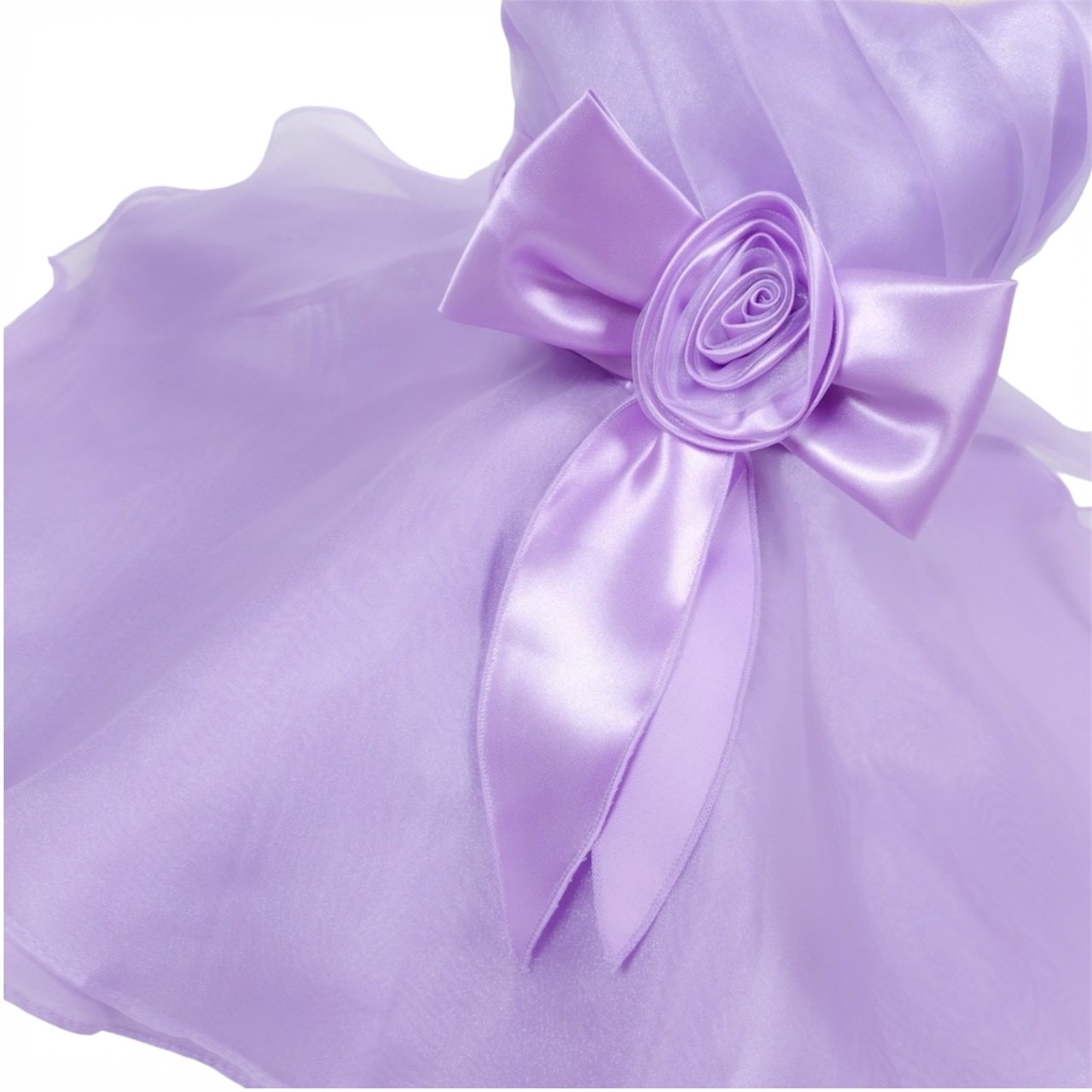 パープルウエストバラリボンドレス