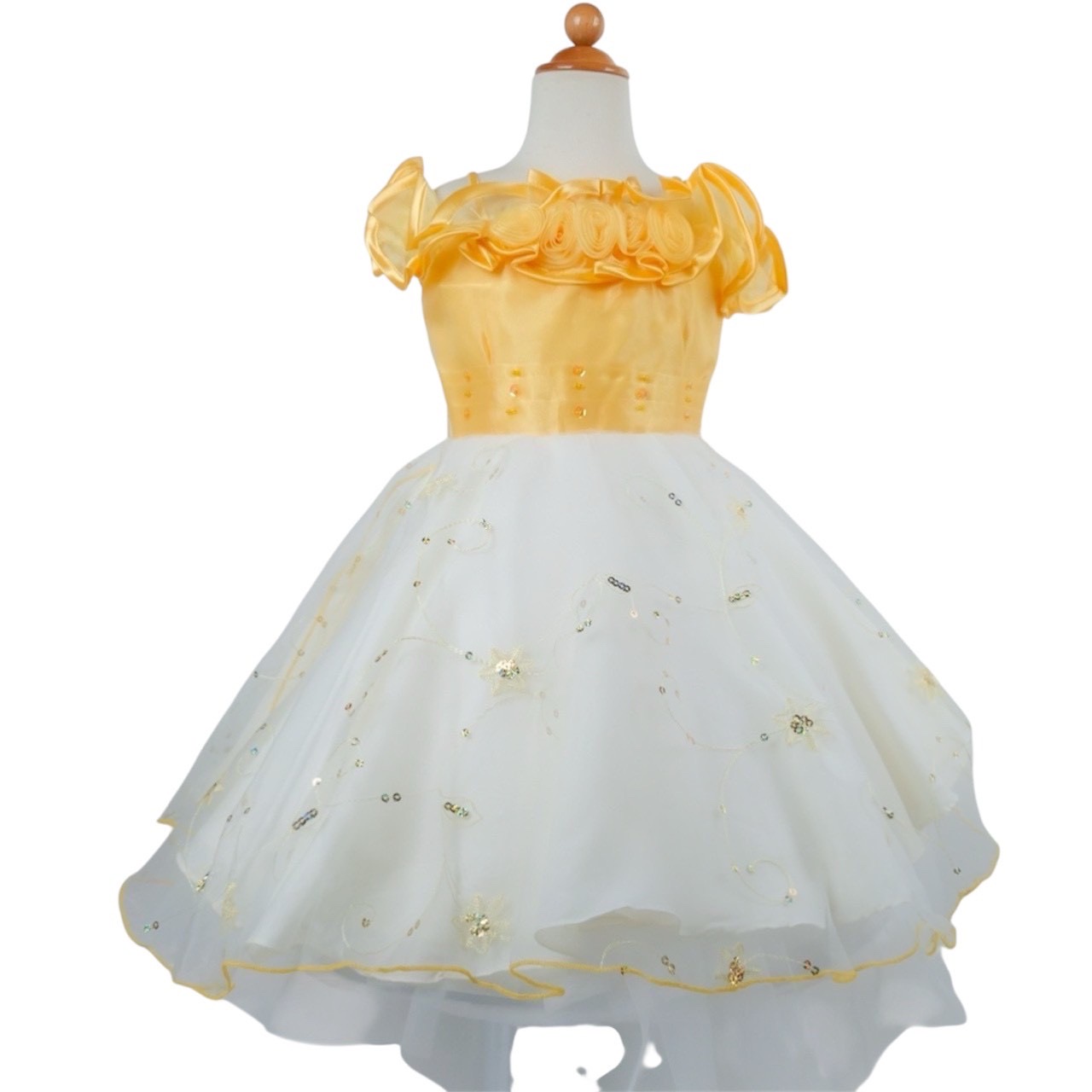 スパンコールフラワー刺繍ドレス