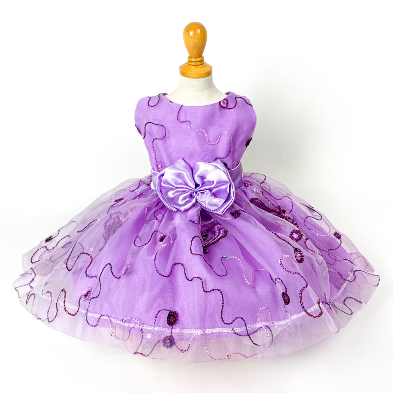 バタフライパープル刺繍ドレス