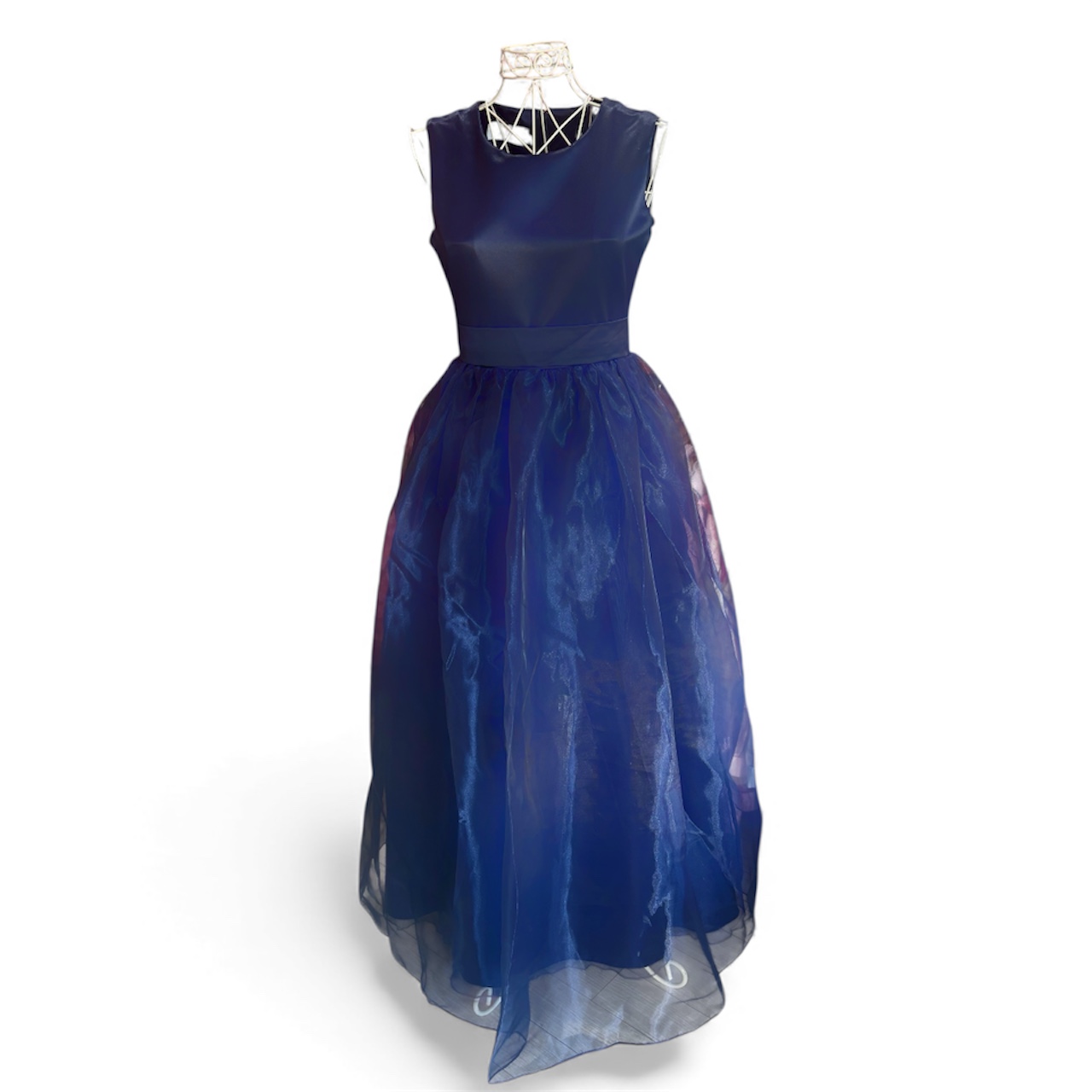 ネイビーチュールロングドレス