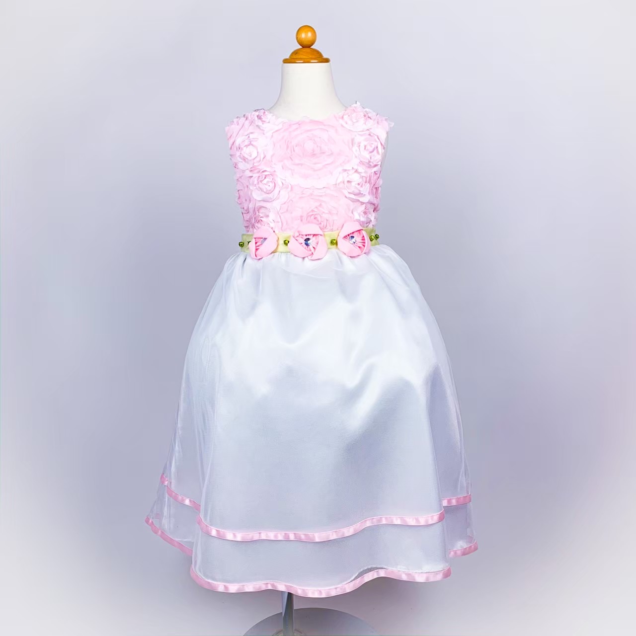 バラ刺繍オーガンジードレス